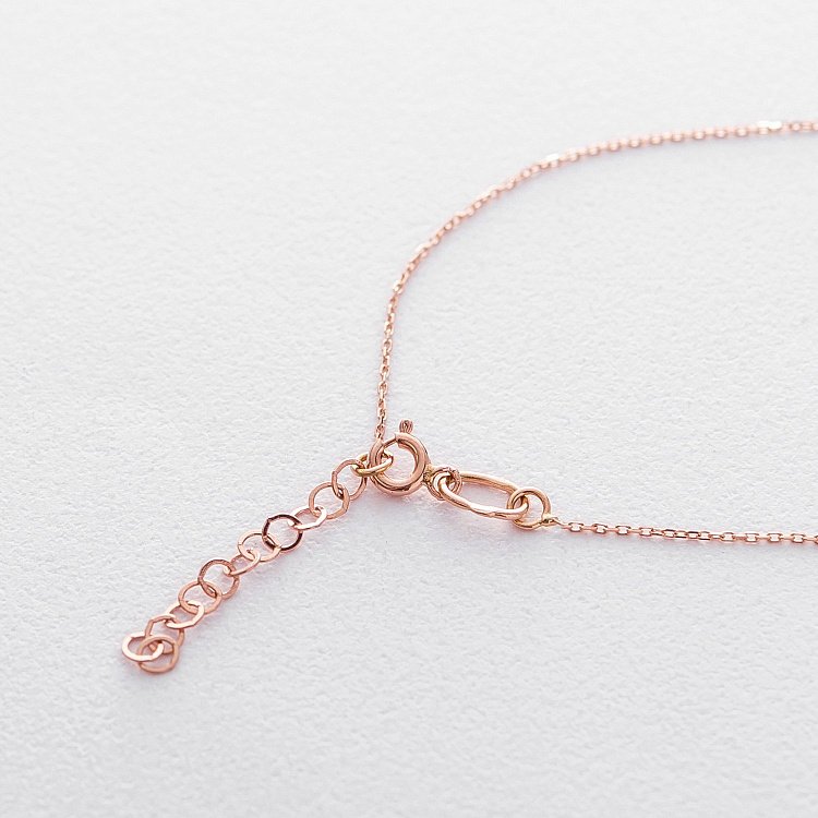 Золотое колье "Сердечко с фианитом" кол01204 - 2 Золотое колье "Сердечко с фианитом" кол01204 от ювелирного магазина Оникс - 2