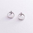 Серебряные серьги "Крестики" с эмалью 122851 от ювелирного магазина Оникс - 4