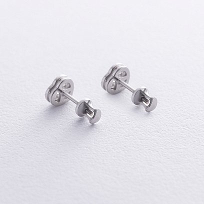 Золоті сережки - пусети "Сердечки" з діамантами 335761121 №3