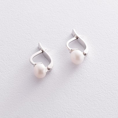 Срібні сережки з перлами OR123810 №3