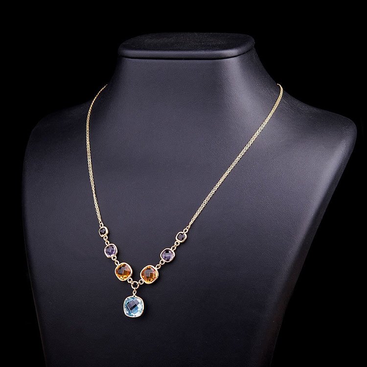 Колье золотое с натуральными камнями кол00530 от ювелирного магазина Оникс - 4