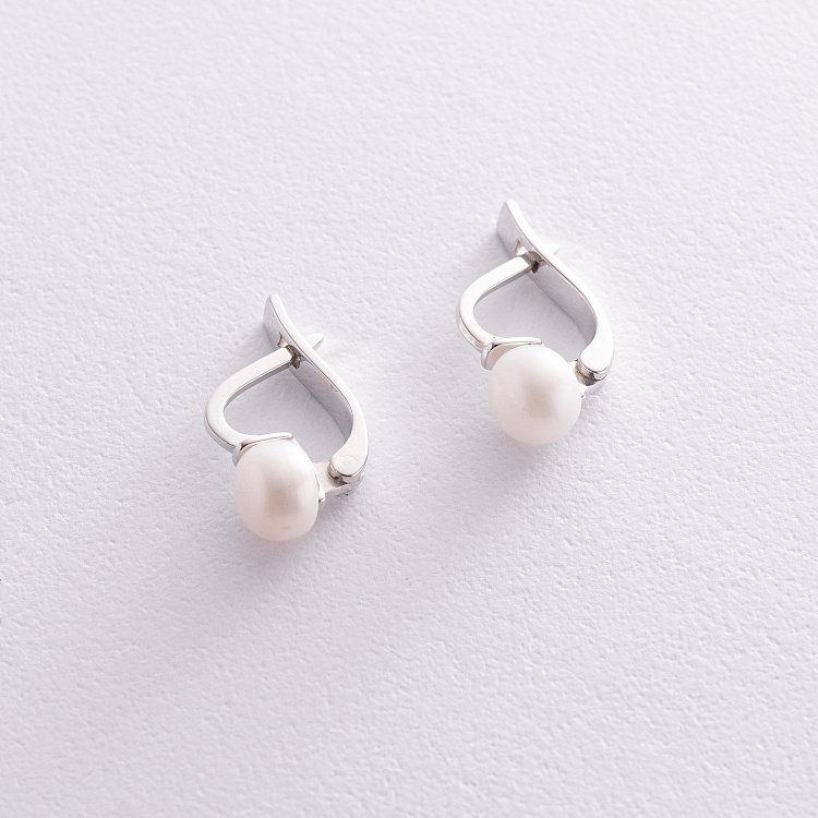 Срібні сережки з перлами OR123810 від ювелірного магазину Онікс - 2