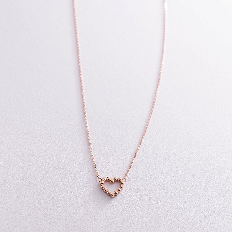 Золотое колье "Влюбленное сердце" кол01989 от ювелирного магазина Оникс