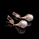 Золоті сережки з штучними перлами і фіанітами с03184 от ювелирного магазина Оникс - 2