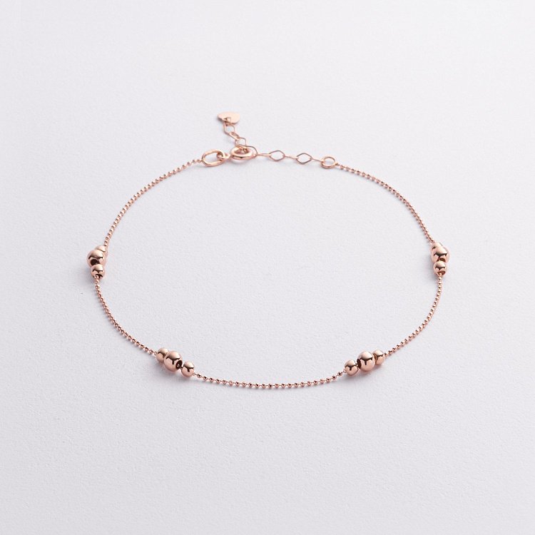 Золотой браслет "Шарики" на ногу б05561 Золотой браслет "Шарики" на ногу б05561 от ювелирного магазина Оникс