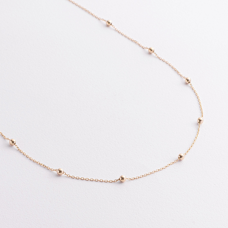 Колье "Шарики" в желтом золоте mini кол02649 от ювелирного магазина Оникс