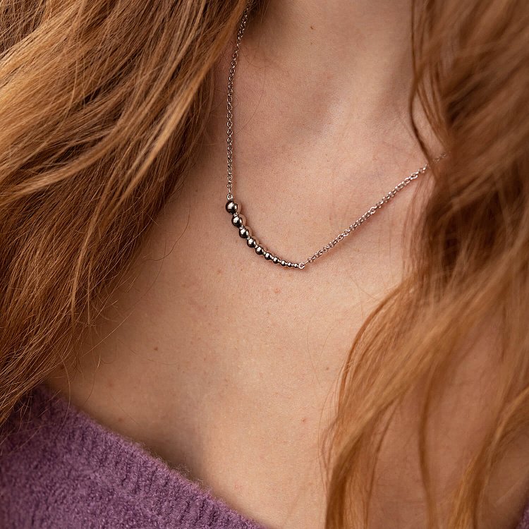 Срібне кольє "Кульки" 181249 від ювелірного магазину Онікс - 7