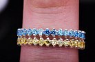 Серебряное кольцо (фианиты голубые) 111438 от ювелирного магазина Оникс - 3