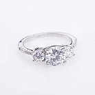 Срібний перстень з фіанітами 111833 от ювелирного магазина Оникс - 2