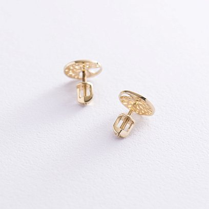 Сережки - пусети "Древо життя" в жовтому золоті с06949 №3