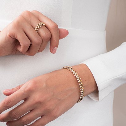 Жорсткий браслет "Тереза" в жовтому золоті б04406 №7