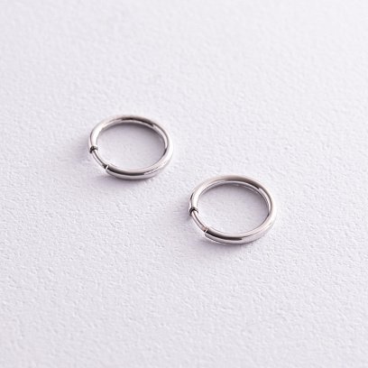 Серьги - кольца в серебре (1.2 см) 123245 №3