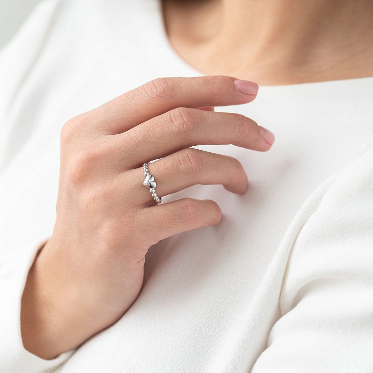 Золотое кольцо "Сердце" к06613 - 4 Золотое кольцо "Сердце" к06613 от ювелирного магазина Оникс - 4