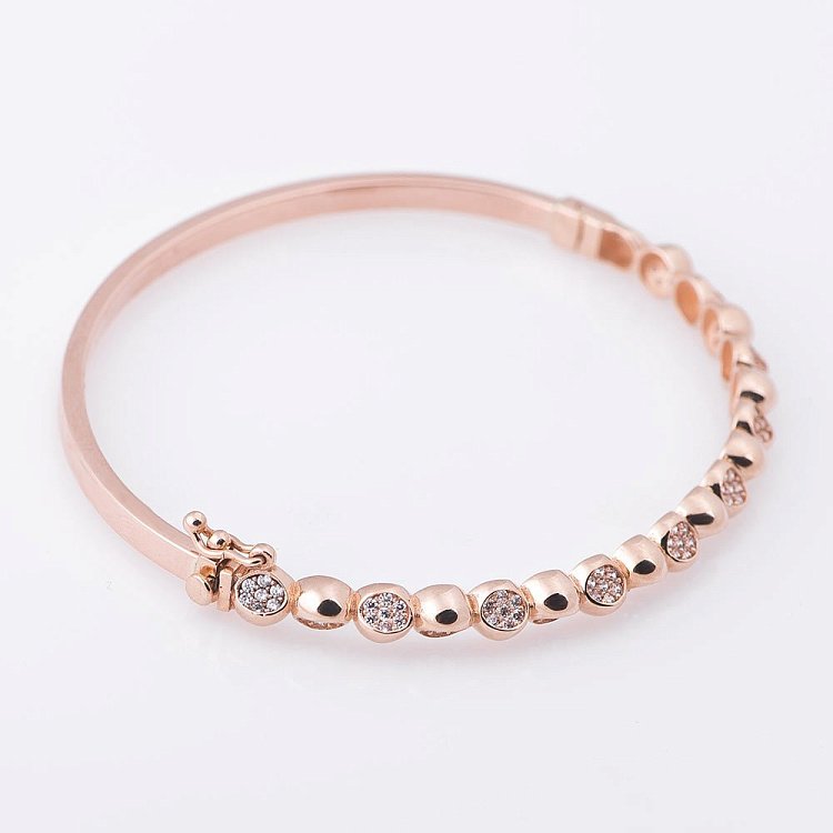 Золотой браслет с шарами (фианиты) б02780 от ювелирного магазина Оникс - 2