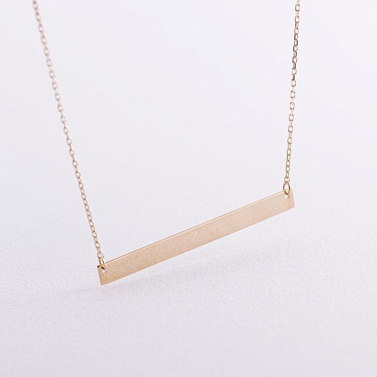 Кольє з пластиною для гравіювання (жовте золото) кол02477 від ювелірного магазину Онікс