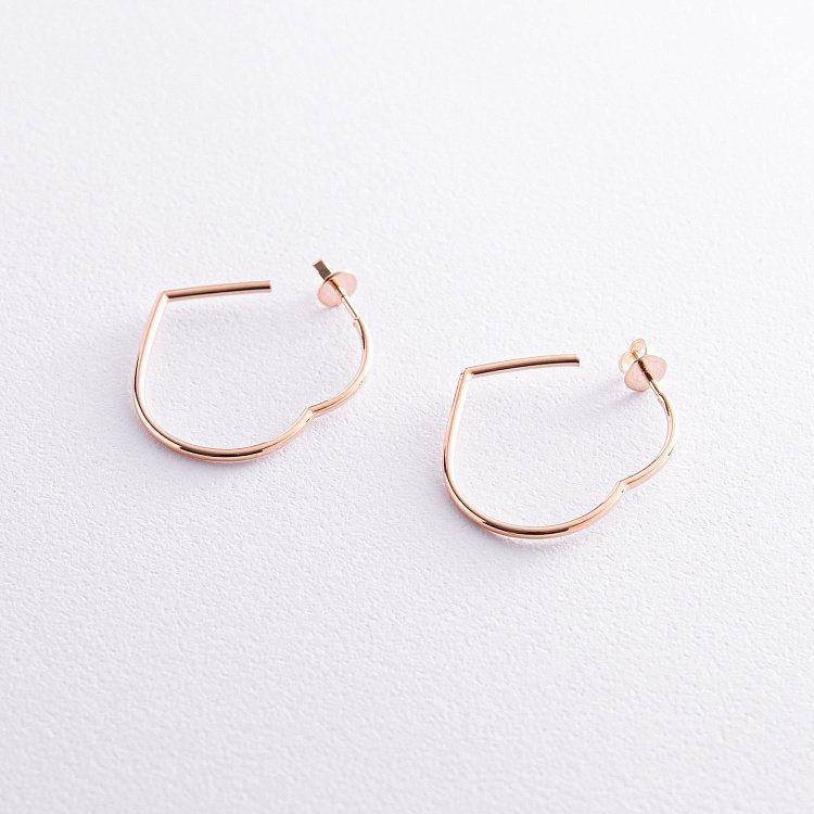 Золоті сережки - пусети "Сердечки" с07961 від ювелірного магазину Онікс - 5