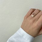 Золотое кольцо "Сердце" (фианиты) к04844 от ювелирного магазина Оникс - 6