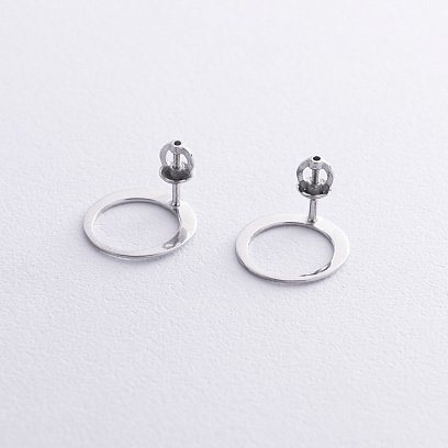 Сережки - пусети "Орбіта" в сріблі 7087 №7