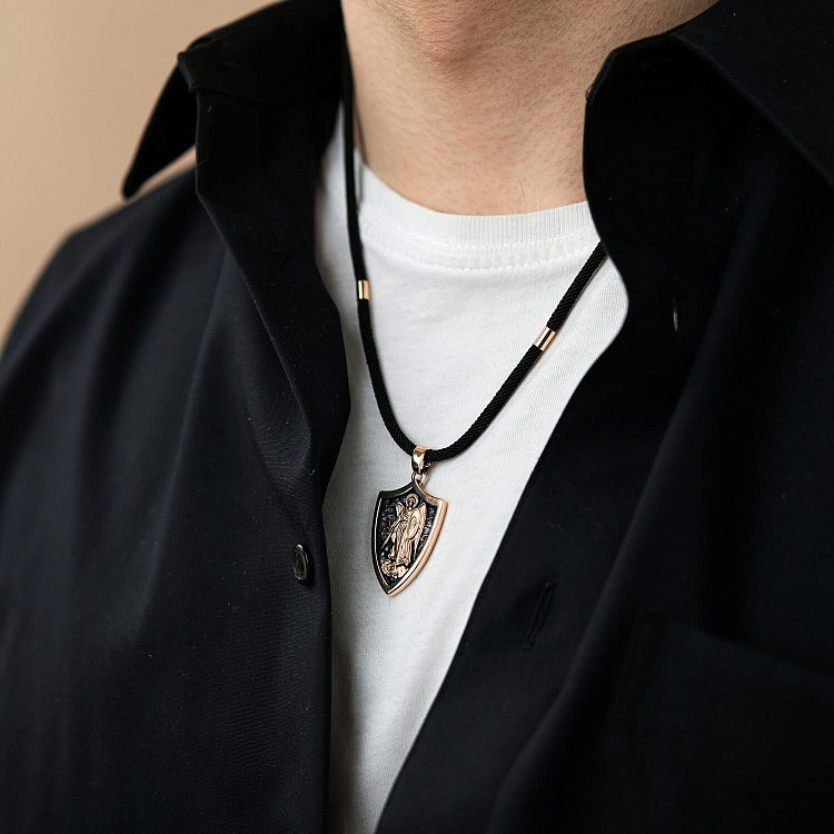 Золотой кулон "Архангел Михаил. Молитва" п03809 от ювелирного магазина Оникс - 3