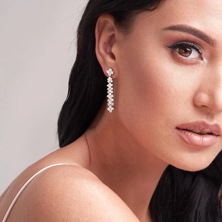 Золоті сережки з діамантами сб0197cha від ювелірного магазину Онікс - 2