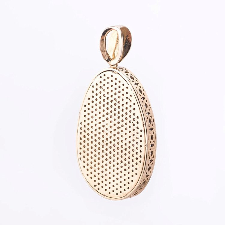 Золотая подвеска с фианитами и дымчатым кварцем п01979 от ювелирного магазина Оникс - 1