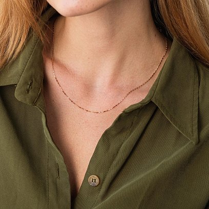 Кольє - ланцюжок у червоному золоті ц00454 №4