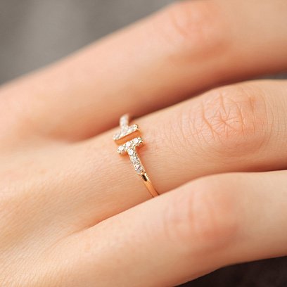 Кольцо "Tina" в красном золоте (фианиты) к07649 №4