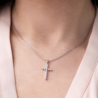 Золотой крестик (бриллиант) пб0163ri №5