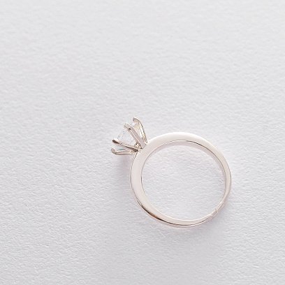 Срібна заручальна каблучка з фіанітом 111864 №4