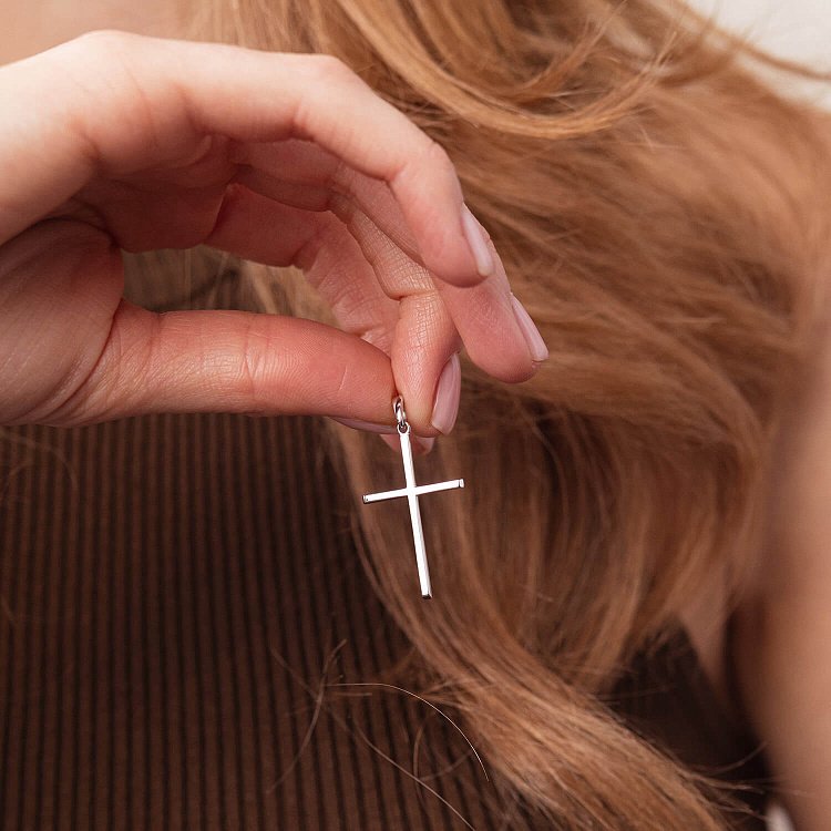 Хрестик у білому золоті п03188 від ювелірного магазину Онікс - 3