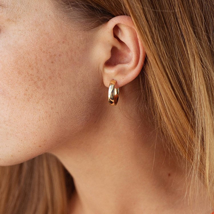 Серьги - кольца в желтом золоте с08652 от ювелирного магазина Оникс - 5