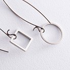 Срібні сережки - петельки "Геометрія" 4994 от ювелирного магазина Оникс - 2