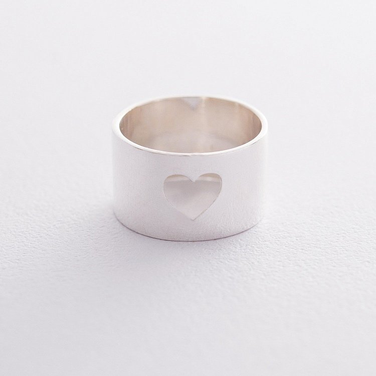Серебряное кольцо "Сердце" 112229 от ювелирного магазина Оникс - 12