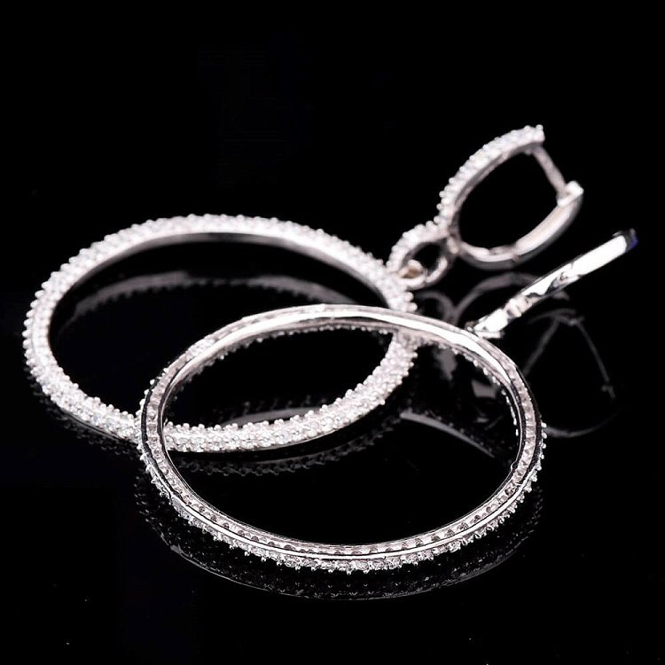 Серебряные серьги кольца 121129 от ювелирного магазина Оникс - 2