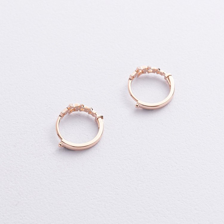 Золоті сережки - кільця "Зірочки" с09275 від ювелірного магазину Онікс - 1