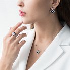 Золоті сережки "Клевер" (діаманти, сапфіри) E00739mi от ювелирного магазина Оникс - 1