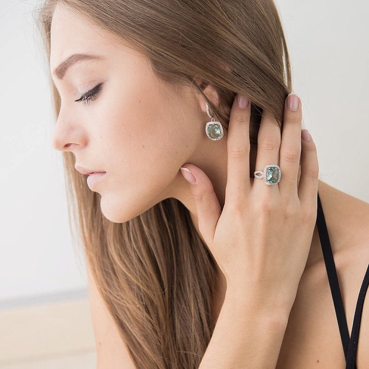 Сережки з блакитними фіанітами с22 від ювелірного магазину Онікс - 4