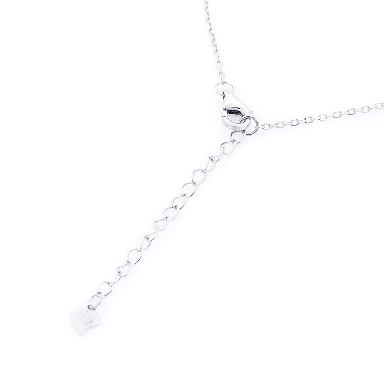 Серебряное колье "Сердце"с фианитами и перламутром 18326 от ювелирного магазина Оникс - 4