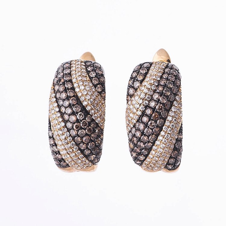 Золотые серьги с бриллиантами LDE0822-p от ювелирного магазина Оникс - 1