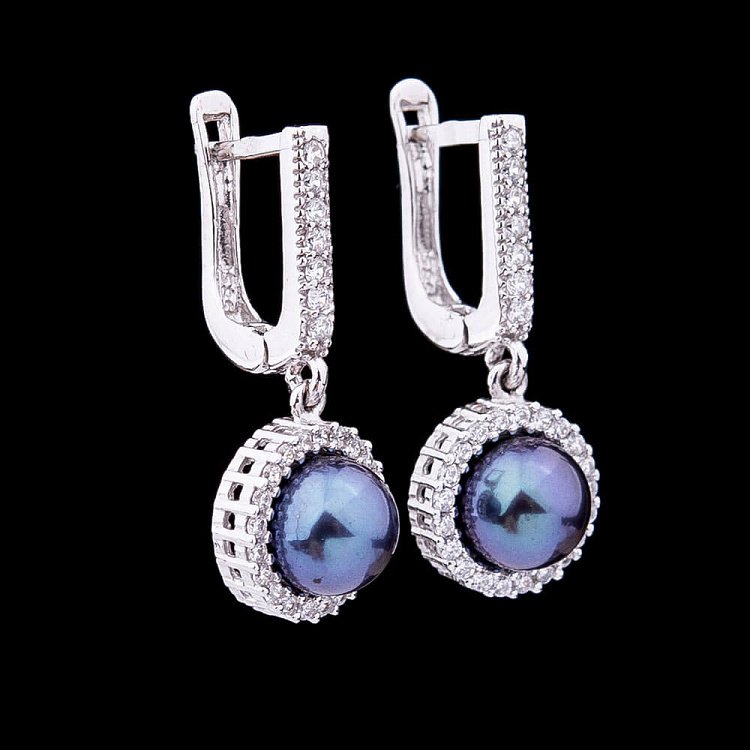 Золотые серьги с культивированным пресноводным жемчугом с02750ф от ювелирного магазина Оникс - 4