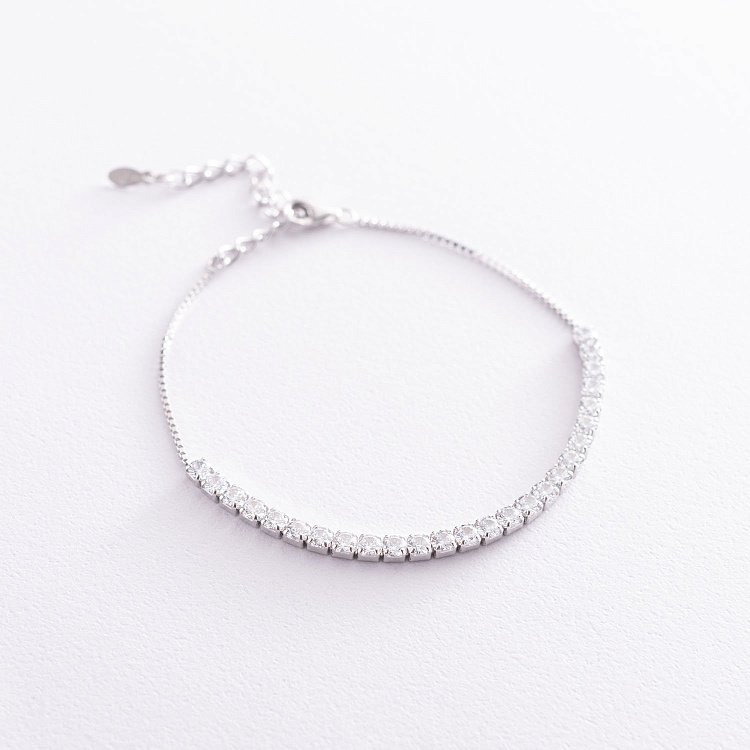 Срібний браслет "Витончений" з білими фіанітами 141511 від ювелірного магазину Онікс