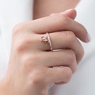 Золотий перстень з сердечком і ключиком (фіаніт) к06242 от ювелирного магазина Оникс - 1