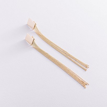 Сережки "Вишуканість" в жовтому золоті 480069М