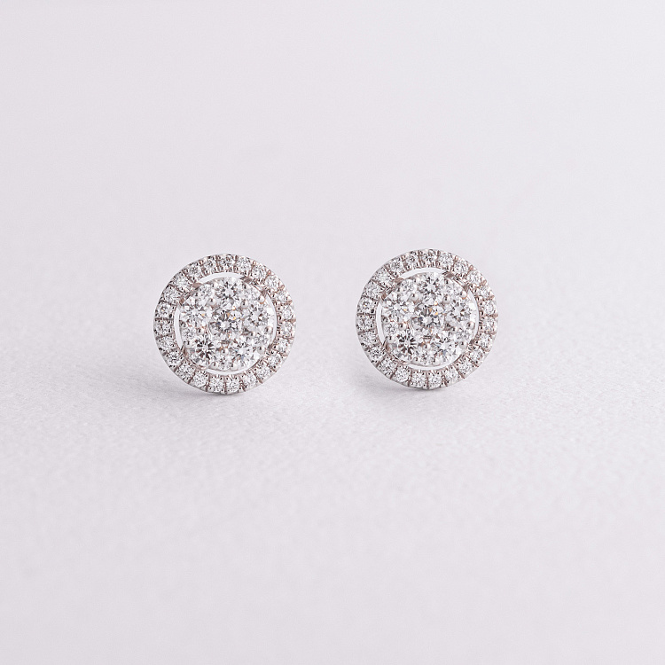 Золоті сережки - пусети з діамантами сб0616cha від ювелірного магазину Онікс