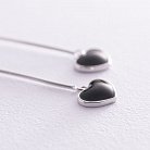 Серебряные серьги "Сердечки" (эмаль) 122807 от ювелирного магазина Оникс - 2