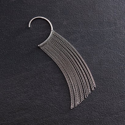 Серьга - каффа "Неповторимость" в белом золоте с07589 №26