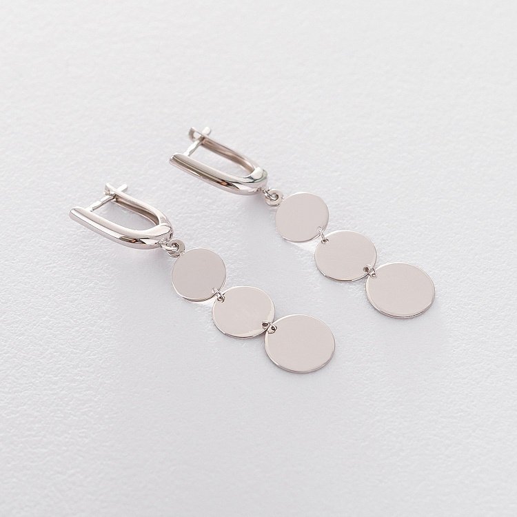 Висячие серебряные серьги 122480 от ювелирного магазина Оникс - 2