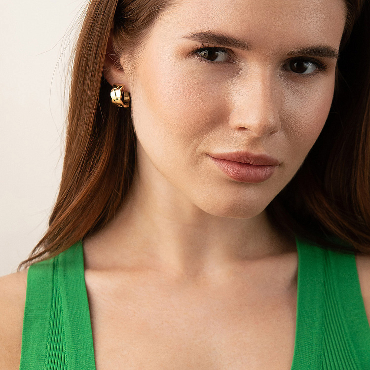 Сережки "Merry" у жовтому золоті с09406 від ювелірного магазину Онікс - 4