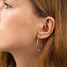 Серьги - кольца в серебре (3.4 см) 122961 от ювелирного магазина Оникс - 1
