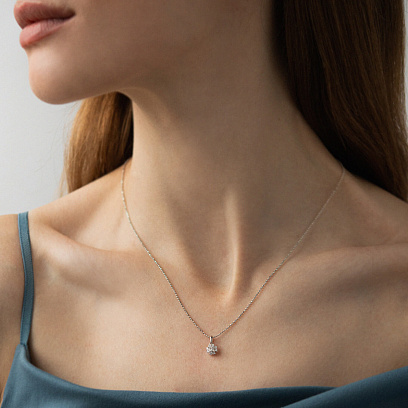 Золотая подвеска c бриллиантами пб0379cha №2